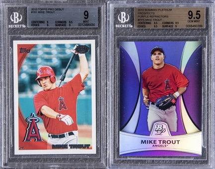 2010 Mike Trout BGS-Graded Rookie Cards Pair (2 Different)